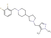 1-(2,3-difluorobenzyl)-4-{1-[(1,5-dimethyl-1H-pyrazol-4-yl)methyl]-3-pyrrolidinyl}piperidine