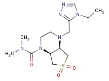 (4aR*,7aS*)-4-[(4-ethyl-4H-1,2,4-triazol-3-yl)methyl]-N,N-dimethylhexahydrothieno[3,4-b]pyrazine-1(2H)-carboxamide 6,6-dioxide