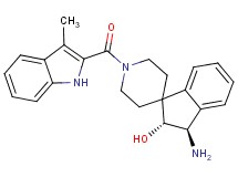 (2R*,3R*)-3-amino-1'-[(3-methyl-1H-indol-2-yl)carbonyl]-2,3-dihydrospiro[indene-1,4'-piperidin]-2-ol