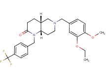 (4aR*,8aS*)-6-(3-ethoxy-4-methoxybenzyl)-1-[4-(trifluoromethyl)benzyl]octahydro-1,6-naphthyridin-2(1H)-one