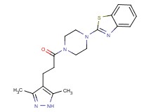 2-{4-[3-(3,5-dimethyl-1H-pyrazol-4-yl)propanoyl]-1-piperazinyl}-1,3-benzothiazole