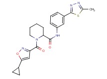 1-[(5-cyclopropyl-3-isoxazolyl)carbonyl]-N-[3-(5-methyl-1,3,4-thiadiazol-2-yl)phenyl]-2-piperidinecarboxamide
