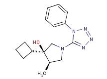 (3R*,4R*)-3-cyclobutyl-4-methyl-1-(1-phenyl-1H-tetrazol-5-yl)pyrrolidin-3-ol