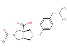 (3aS*,6aS*)-2-acetyl-5-(4-isobutylbenzyl)hexahydropyrrolo[3,4-c]pyrrole-3a(1H)-carboxylic acid