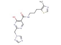 4-hydroxy-N-[3-(4-methyl-1,3-thiazol-5-yl)propyl]-2-(1H-1,2,4-triazol-1-ylmethyl)pyrimidine-5-carboxamide
