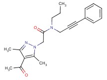 2-(4-acetyl-3,5-dimethyl-1H-pyrazol-1-yl)-N-(3-phenylprop-2-yn-1-yl)-N-propylacetamide