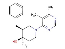 (3S*,4R*)-3-benzyl-1-(5,6-dimethyl-4-pyrimidinyl)-4-methyl-4-piperidinol