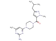 4-{4-[(3-isobutyl-1-methyl-1H-pyrazol-5-yl)carbonyl]piperazin-1-yl}-6-methylpyrimidin-2-amine