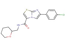 6-(4-chlorophenyl)-N-(tetrahydro-2H-pyran-2-ylmethyl)imidazo[2,1-b][1,3]thiazole-3-carboxamide