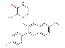 4-{[2-(4-fluorophenyl)-6-methyl-3-quinolinyl]methyl}-3-methyl-2-piperazinone