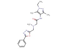 N-(1-ethyl-3,5-dimethyl-1H-pyrazol-4-yl)-2-{methyl[(5-phenyl-1,3,4-oxadiazol-2-yl)methyl]amino}acetamide