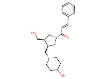 1-({(3R*,4R*)-4-(hydroxymethyl)-1-[(2E)-3-phenylprop-2-enoyl]pyrrolidin-3-yl}methyl)piperidin-4-ol