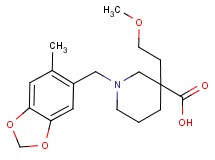 3-(2-methoxyethyl)-1-[(6-methyl-1,3-benzodioxol-5-yl)methyl]-3-piperidinecarboxylic acid