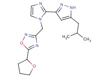 3-{[2-(5-isobutyl-1H-pyrazol-3-yl)-1H-imidazol-1-yl]methyl}-5-(tetrahydrofuran-2-yl)-1,2,4-oxadiazole