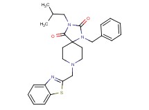 8-(1,3-benzothiazol-2-ylmethyl)-1-benzyl-3-isobutyl-1,3,8-triazaspiro[4.5]decane-2,4-dione