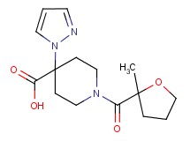 1-[(2-methyltetrahydrofuran-2-yl)carbonyl]-4-(1H-pyrazol-1-yl)piperidine-4-carboxylic acid