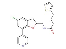 N-{[5-chloro-7-(4-pyridinyl)-2,3-dihydro-1-benzofuran-2-yl]methyl}-4-(2-thienyl)butanamide