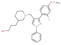 3-(1-{[3-(2-fluoro-4-methoxyphenyl)-1-phenyl-1H-pyrazol-4-yl]methyl}-3-piperidinyl)-1-propanol