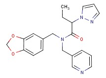 N-(1,3-benzodioxol-5-ylmethyl)-2-(1H-pyrazol-1-yl)-N-(3-pyridinylmethyl)butanamide