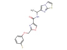 2-[(3-fluorophenoxy)methyl]-N-(1-imidazo[2,1-b][1,3]thiazol-6-ylethyl)-1,3-oxazole-4-carboxamide