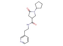1-cyclopentyl-5-oxo-N-[2-(3-pyridinyl)ethyl]-3-pyrrolidinecarboxamide
