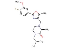 (3S)-4-{[2-(4-fluoro-3-methoxyphenyl)-5-methyl-1,3-oxazol-4-yl]methyl}-1-isobutyl-3-methyl-2-piperazinone