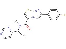6-(4-fluorophenyl)-N-methyl-N-[1-(4-pyrimidinyl)ethyl]imidazo[2,1-b][1,3]thiazole-3-carboxamide