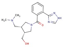{(3R*,4R*)-4-[(dimethylamino)methyl]-1-[2-(1H-1,2,4-triazol-3-yl)benzoyl]pyrrolidin-3-yl}methanol