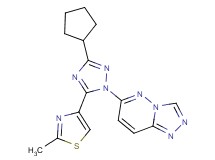 6-[3-cyclopentyl-5-(2-methyl-1,3-thiazol-4-yl)-1H-1,2,4-triazol-1-yl][1,2,4]triazolo[4,3-b]pyridazine
