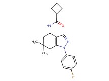 N-[1-(4-fluorophenyl)-6,6-dimethyl-4,5,6,7-tetrahydro-1H-indazol-4-yl]cyclobutanecarboxamide