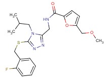 N-({5-[(2-fluorobenzyl)thio]-4-isobutyl-4H-1,2,4-triazol-3-yl}methyl)-5-(methoxymethyl)-2-furamide