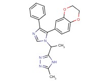 3-{1-[5-(2,3-dihydro-1,4-benzodioxin-6-yl)-4-phenyl-1H-imidazol-1-yl]ethyl}-5-methyl-4H-1,2,4-triazole