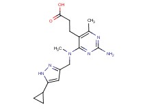 3-{2-amino-4-[[(5-cyclopropyl-1H-pyrazol-3-yl)methyl](methyl)amino]-6-methylpyrimidin-5-yl}propanoic acid