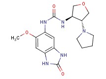 N-(6-methoxy-2-oxo-2,3-dihydro-1H-benzimidazol-5-yl)-N'-[(3R*,4R*)-4-pyrrolidin-1-yltetrahydrofuran-3-yl]urea