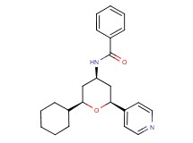 N-[(2R*,4R*,6S*)-2-cyclohexyl-6-pyridin-4-yltetrahydro-2H-pyran-4-yl]benzamide
