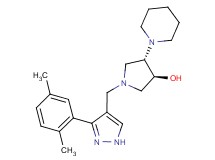 (3S*,4S*)-1-{[3-(2,5-dimethylphenyl)-1H-pyrazol-4-yl]methyl}-4-piperidin-1-ylpyrrolidin-3-ol
