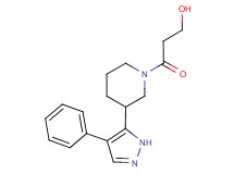 3-oxo-3-[3-(4-phenyl-1H-pyrazol-5-yl)piperidin-1-yl]propan-1-ol