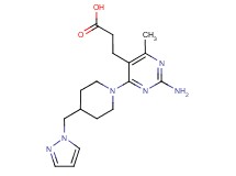 3-{2-amino-4-methyl-6-[4-(1H-pyrazol-1-ylmethyl)piperidin-1-yl]pyrimidin-5-yl}propanoic acid