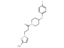 4-(4-fluorophenoxy)-1-[3-(3-methyl-1H-pyrazol-1-yl)propanoyl]piperidine