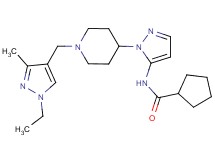 N-(1-{1-[(1-ethyl-3-methyl-1H-pyrazol-4-yl)methyl]-4-piperidinyl}-1H-pyrazol-5-yl)cyclopentanecarboxamide