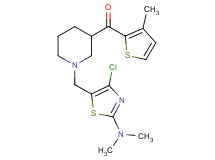(1-{[4-chloro-2-(dimethylamino)-1,3-thiazol-5-yl]methyl}-3-piperidinyl)(3-methyl-2-thienyl)methanone
