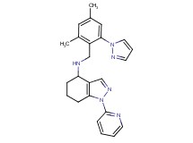 N-[2,4-dimethyl-6-(1H-pyrazol-1-yl)benzyl]-1-(2-pyridinyl)-4,5,6,7-tetrahydro-1H-indazol-4-amine