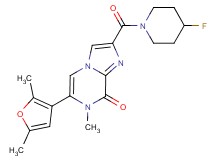 6-(2,5-dimethyl-3-furyl)-2-[(4-fluoropiperidin-1-yl)carbonyl]-7-methylimidazo[1,2-a]pyrazin-8(7H)-one