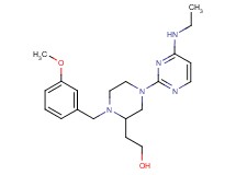 2-[4-[4-(ethylamino)-2-pyrimidinyl]-1-(3-methoxybenzyl)-2-piperazinyl]ethanol