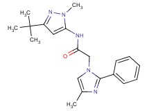 N-(3-tert-butyl-1-methyl-1H-pyrazol-5-yl)-2-(4-methyl-2-phenyl-1H-imidazol-1-yl)acetamide trifluoroacetate