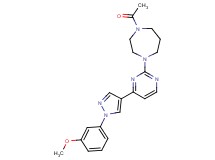 1-acetyl-4-{4-[1-(3-methoxyphenyl)-1H-pyrazol-4-yl]-2-pyrimidinyl}-1,4-diazepane trifluoroacetate