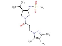 N-{(3S*,4R*)-4-isopropyl-1-[3-(3,4,5-trimethyl-1H-pyrazol-1-yl)propanoyl]-3-pyrrolidinyl}methanesulfonamide