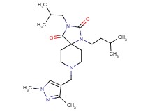 8-[(1,3-dimethyl-1H-pyrazol-4-yl)methyl]-3-isobutyl-1-(3-methylbutyl)-1,3,8-triazaspiro[4.5]decane-2,4-dione