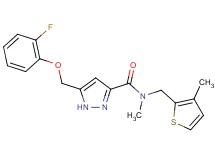 5-[(2-fluorophenoxy)methyl]-N-methyl-N-[(3-methyl-2-thienyl)methyl]-1H-pyrazole-3-carboxamide