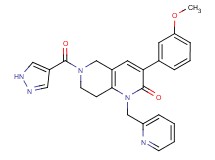 3-(3-methoxyphenyl)-6-(1H-pyrazol-4-ylcarbonyl)-1-(2-pyridinylmethyl)-5,6,7,8-tetrahydro-1,6-naphthyridin-2(1H)-one